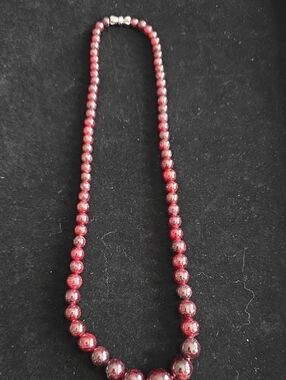 Elegant Garnet Red Beaded Necklace - Women's Jewelry